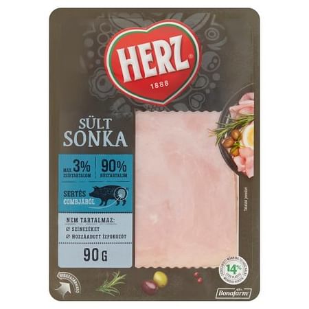 Herz sült sonka  szel. vg. 90 g.