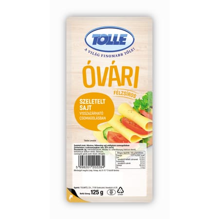 Tolle Szeletelt Óvári sajt 125g.
