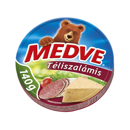 Medve dobozos sajt 140g. szalámis