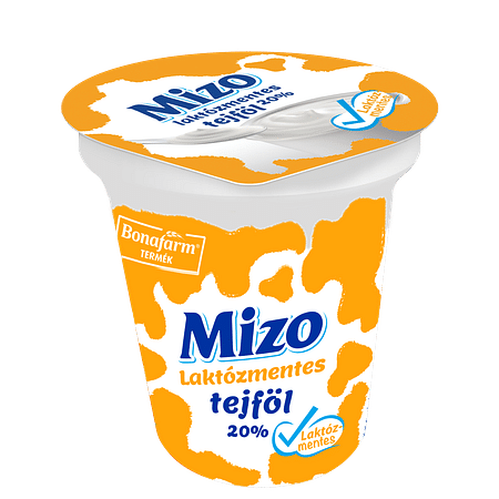 Mizo laktózmentes tejföl 330g. 20%