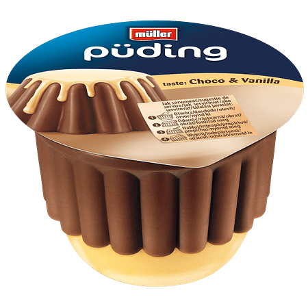 Müller puding csoki & vanília öntet 450g.