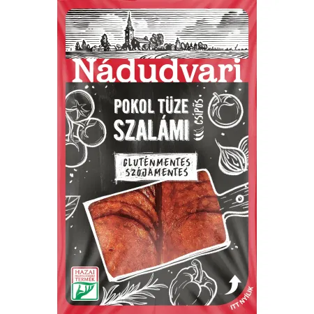 Nádudvari szel. Pokol tüze szalámi 80g.