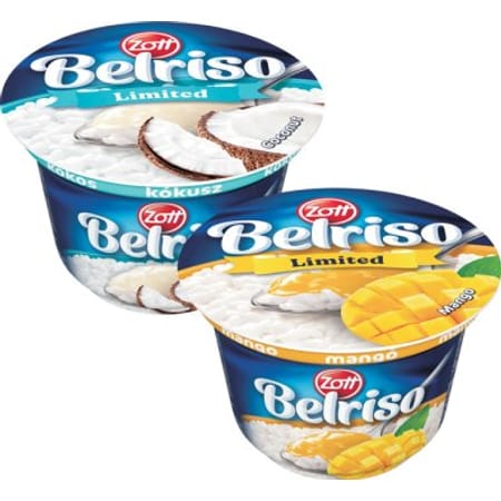 Zott Belriso tejber EXOTIC mangó,kókusz 200 g.