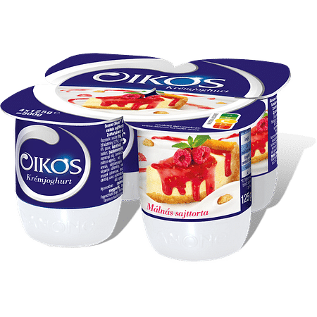 Danone Oikos krémjoghurt málnás sajttorta 4x125g.