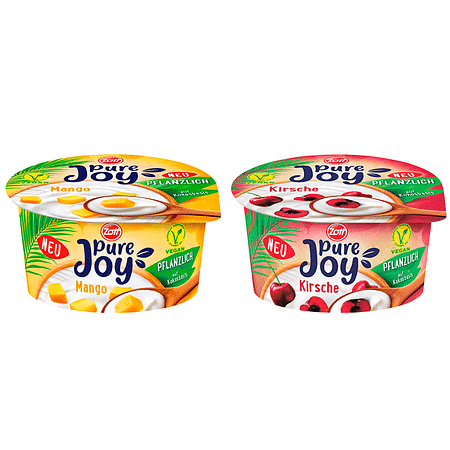 Zott Pure Joy Vegan joghurt meggy,mangó125g 2.ízcs.