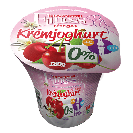 Nádudvari rét. krémjoghurt 0% meggy-vaníla 180 g.Fitness