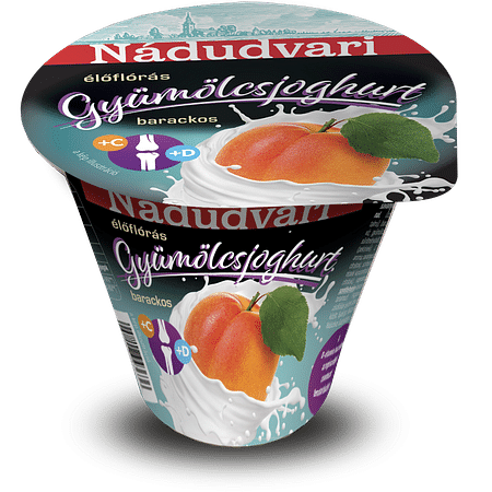 Nádudvari gyümölcsjoghurt 125g barackos C&D vitaminnal