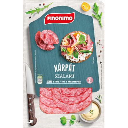 Finonimo szeletelt kárpát szalámi 65g szvg.