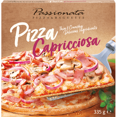 Pizza pass.capricciosa 335 g (sonkás,olívabogyós)