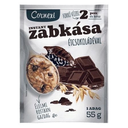 Cornexi zabkása étcsokokoládés 55g.cukorral és éd.szerrel