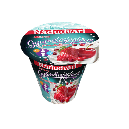 Nádudvari gyümölcsjoghurt 125g pirosgyümölcs C&D vitaminnal