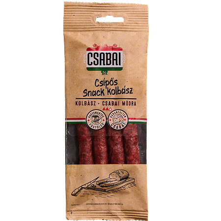 Csabai Snack kolbász csípős 100g vg.