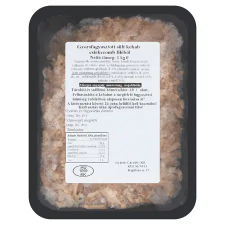 F. Kebab csirkecomb filé cca.1 kg