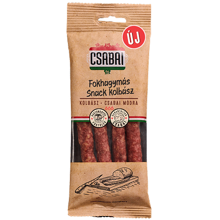 Csabai Snack kolbász fokhagymás 100g vg.