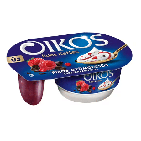 Danone Oikos Édes kettes pirosgyümölcs-csokidarabok 116g.