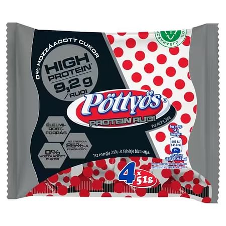 Pöttyös 4×51g Túrórudi protein natúr étb.