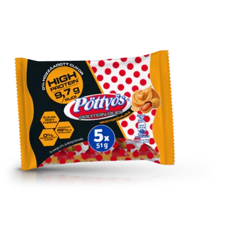 Pöttyös 5×51g Túrórudi protein mogyoróvaj étb.