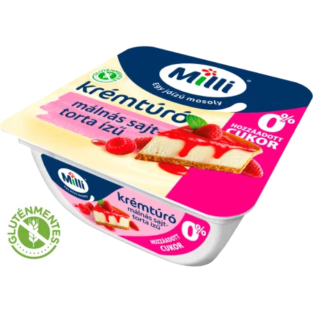 Milli krémtúró cukormentes málnás sajttorta 90g